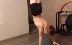 Little Boy Performs Hand Stand On One Hand - Kids - VIDEOTIME.COM