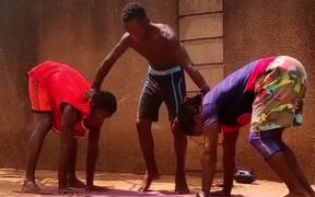 Three Guys Perform Incredible Handstand