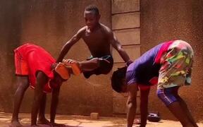 Three Guys Perform Incredible Handstand - Fun - VIDEOTIME.COM