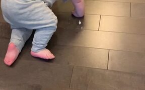 Boy Laughs About Making a Mess in Mom's Shoe - Kids - VIDEOTIME.COM