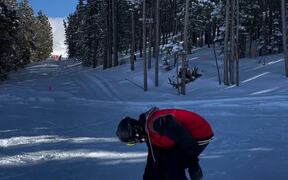 Snowboarder Trying to 50/50 Taco's Around Rail - Sports - VIDEOTIME.COM