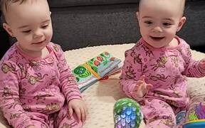 Twins Have A Blast Playing With 'Mocking Cactus' 