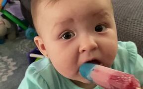 Baby Has Mixed Feelings After Tasting A Popsicle - Kids - VIDEOTIME.COM