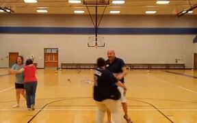 Family Performs Unique Basketball Trickshot