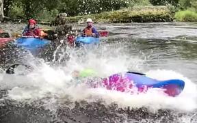 Kayaker Dives Into River & Springs Right Back Out