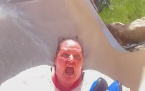 Mom Feels Panicky While Rding The Water Slide