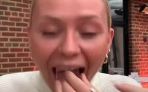 Woman Gets Ice Cube Stuck in Her Mouth - Fun - VIDEOTIME.COM