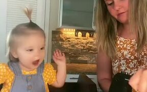 Toddler Assists Mom In Baking Cake - Kids - VIDEOTIME.COM