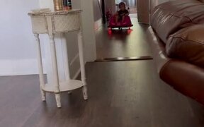 Little Kid Drives Their Toy Car To Their Dad - Kids - VIDEOTIME.COM