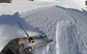Guy Skis Down Steep Mountain Side at Speed - Sports - VIDEOTIME.COM