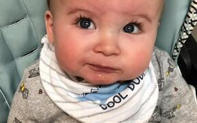 Little Baby Makes Funny Faces as He Tries New Food - Kids - VIDEOTIME.COM