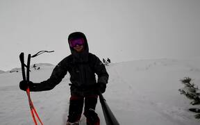 Guy Skis Downhill on Snowy Mountains - Sports - VIDEOTIME.COM