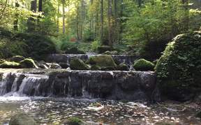 A Relaxing View And Sound Of The Waterfall