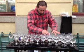 Street Musician Playing Water Glasses - Fun - VIDEOTIME.COM