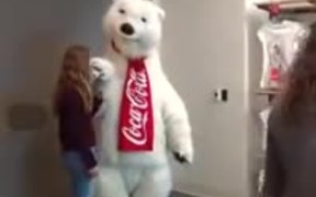 Coca Cola Mascot Loves His Job