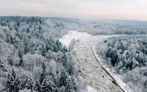 Winter Wonderland Aerial Video
