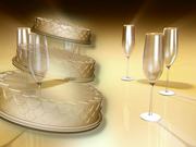 Wedding Cake and Champagne Glass Concept