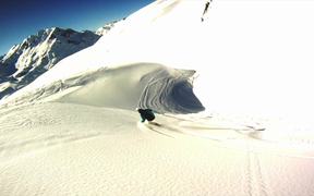 Snowboarding Off-Piste Slow Motion