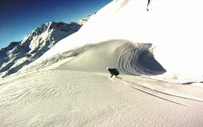Snowboarding Off-Piste Slow Motion
