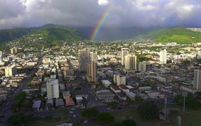 Rainbow Over Downtown Honolulu