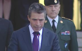 NATO Secretary General Addressing Georgian Troops - Tech - VIDEOTIME.COM