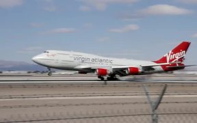 Virgin Atlantic 747 Airplane Landing in Las Vegas - Fun - VIDEOTIME.COM