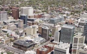 Aerial of downtown Salt Lake City in Ultra HD