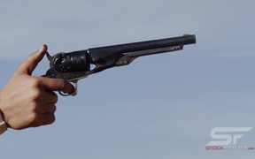 Slow Motion View of Old Pistol Firing