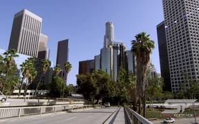 Wide Panorama of Skyscrapers in Los Angeles