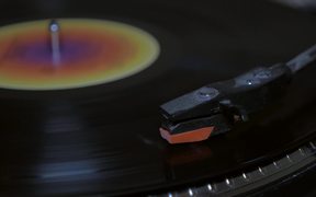 Close Up of Vinyl Needle Record in HD