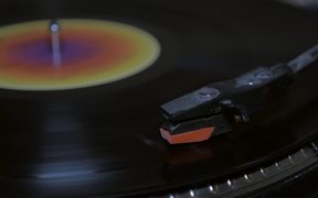 Close Up of Vinyl Needle Record in HD