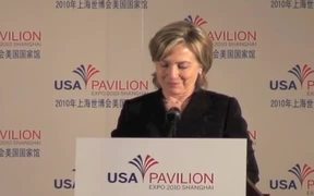 Clinton Speaks at U.S.A. Pavilion in Shanghai Expo