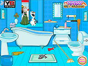 Elsa Winter Bathroom Cleaning Game