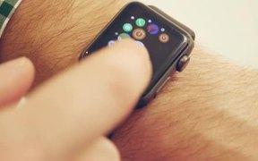 Man Using and Wearing Apple Smart Watch - Tech - VIDEOTIME.COM