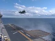F-35B Lightning Makes Vertical Landing at Sea